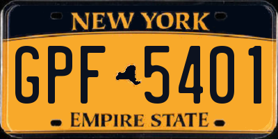 NY license plate GPF5401