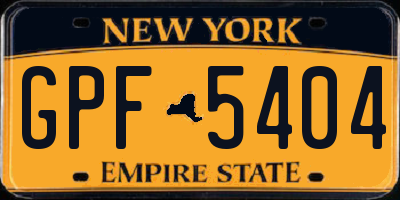 NY license plate GPF5404