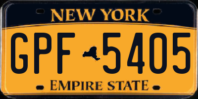 NY license plate GPF5405