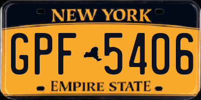 NY license plate GPF5406