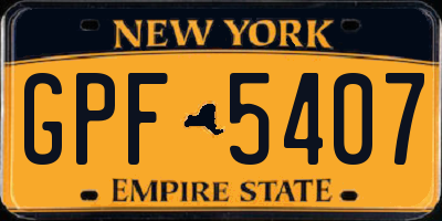 NY license plate GPF5407