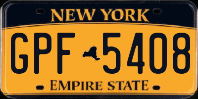 NY license plate GPF5408
