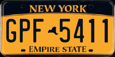 NY license plate GPF5411
