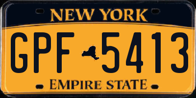 NY license plate GPF5413