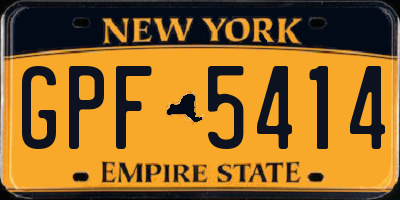 NY license plate GPF5414