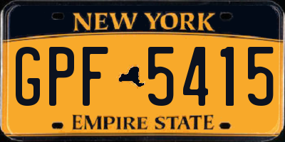 NY license plate GPF5415