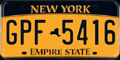 NY license plate GPF5416