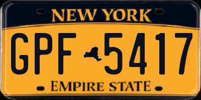 NY license plate GPF5417