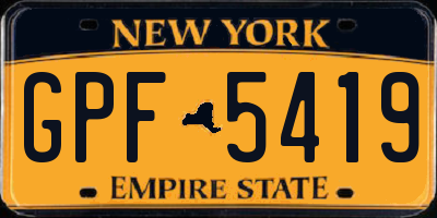 NY license plate GPF5419