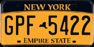 NY license plate GPF5422