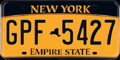 NY license plate GPF5427