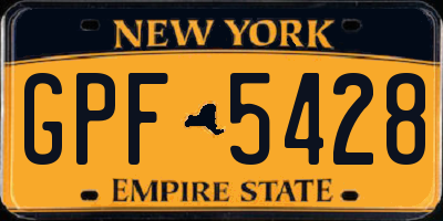 NY license plate GPF5428