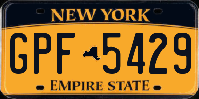 NY license plate GPF5429