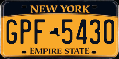 NY license plate GPF5430