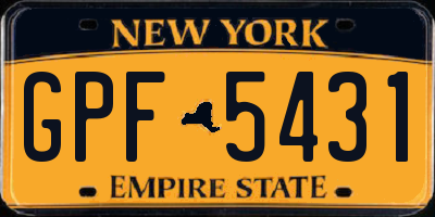NY license plate GPF5431