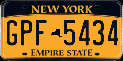 NY license plate GPF5434