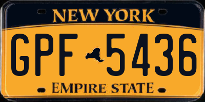 NY license plate GPF5436
