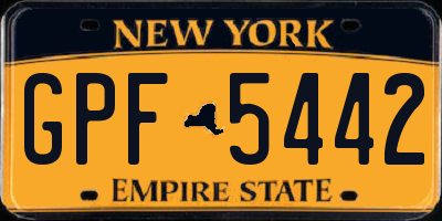 NY license plate GPF5442