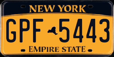 NY license plate GPF5443