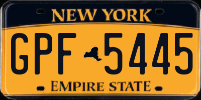 NY license plate GPF5445