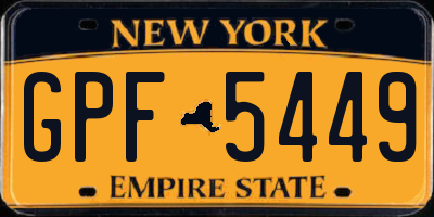NY license plate GPF5449