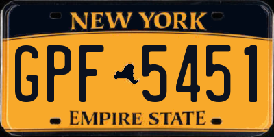 NY license plate GPF5451