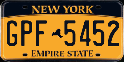 NY license plate GPF5452