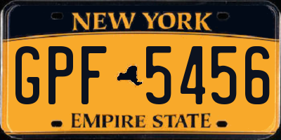 NY license plate GPF5456