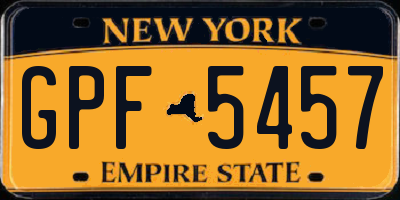 NY license plate GPF5457
