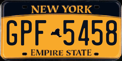 NY license plate GPF5458
