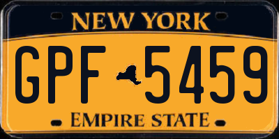 NY license plate GPF5459