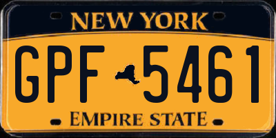 NY license plate GPF5461