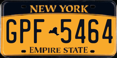 NY license plate GPF5464