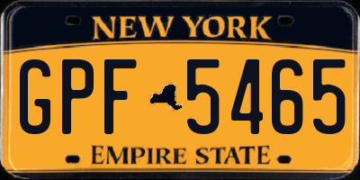 NY license plate GPF5465
