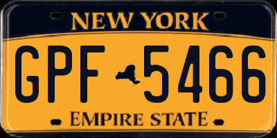 NY license plate GPF5466