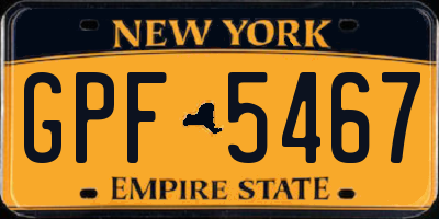 NY license plate GPF5467