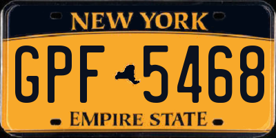 NY license plate GPF5468