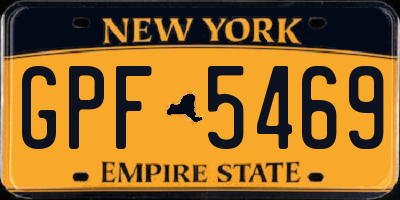 NY license plate GPF5469