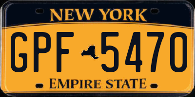 NY license plate GPF5470