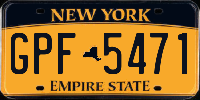 NY license plate GPF5471