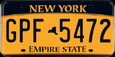 NY license plate GPF5472
