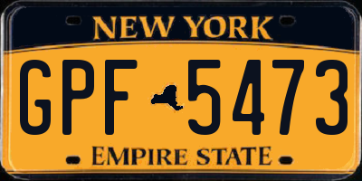 NY license plate GPF5473