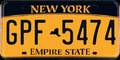 NY license plate GPF5474