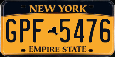 NY license plate GPF5476