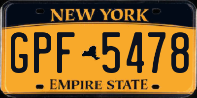 NY license plate GPF5478