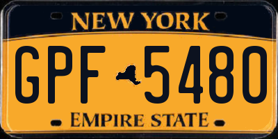 NY license plate GPF5480