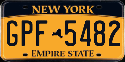NY license plate GPF5482