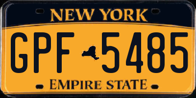 NY license plate GPF5485