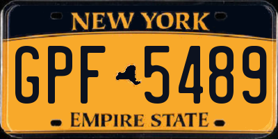 NY license plate GPF5489