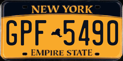 NY license plate GPF5490